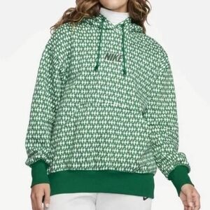 NIKE Phoenix Green White Oversized Pullover Hoodie Sweatshirt Sz M Activewear